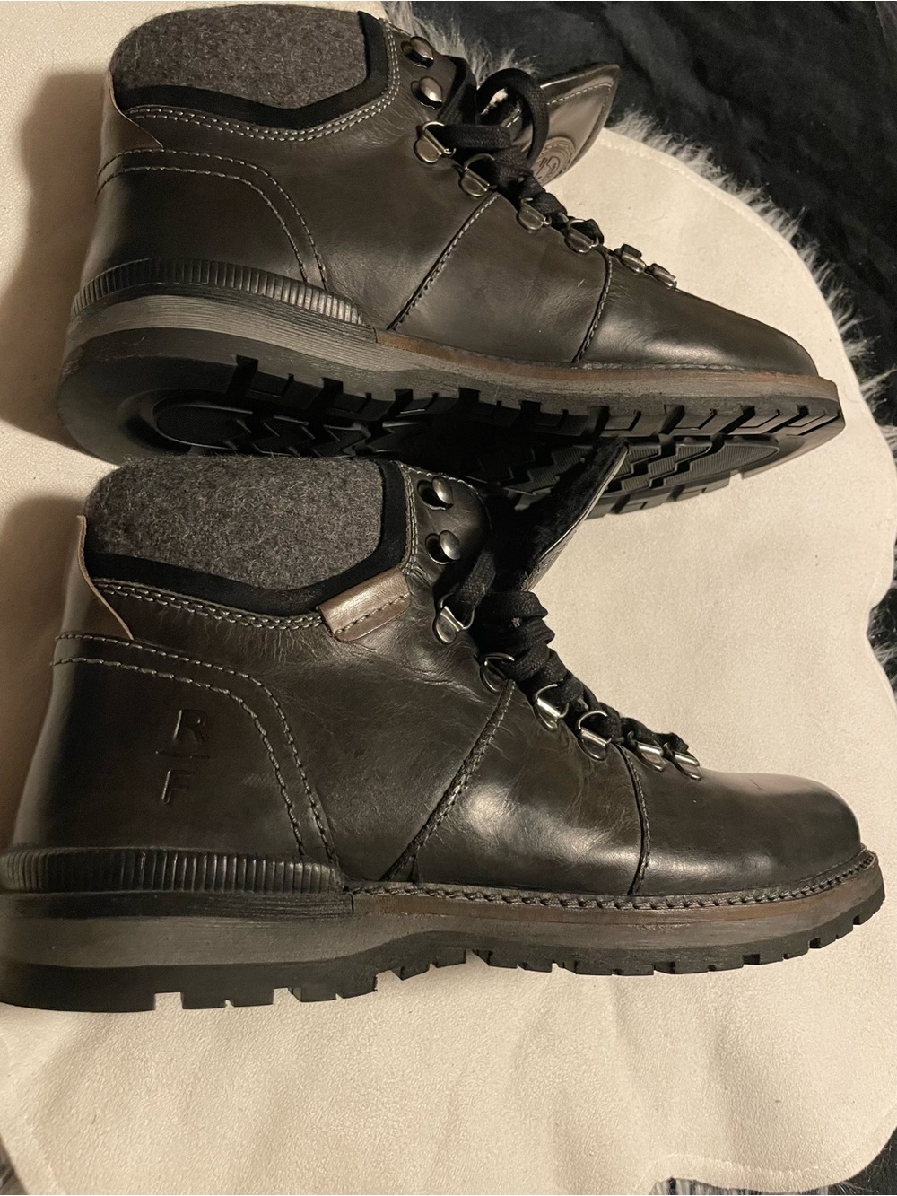 Brand new Real Leather Reserved Footwear New York Men's Black Lace-Up Boots